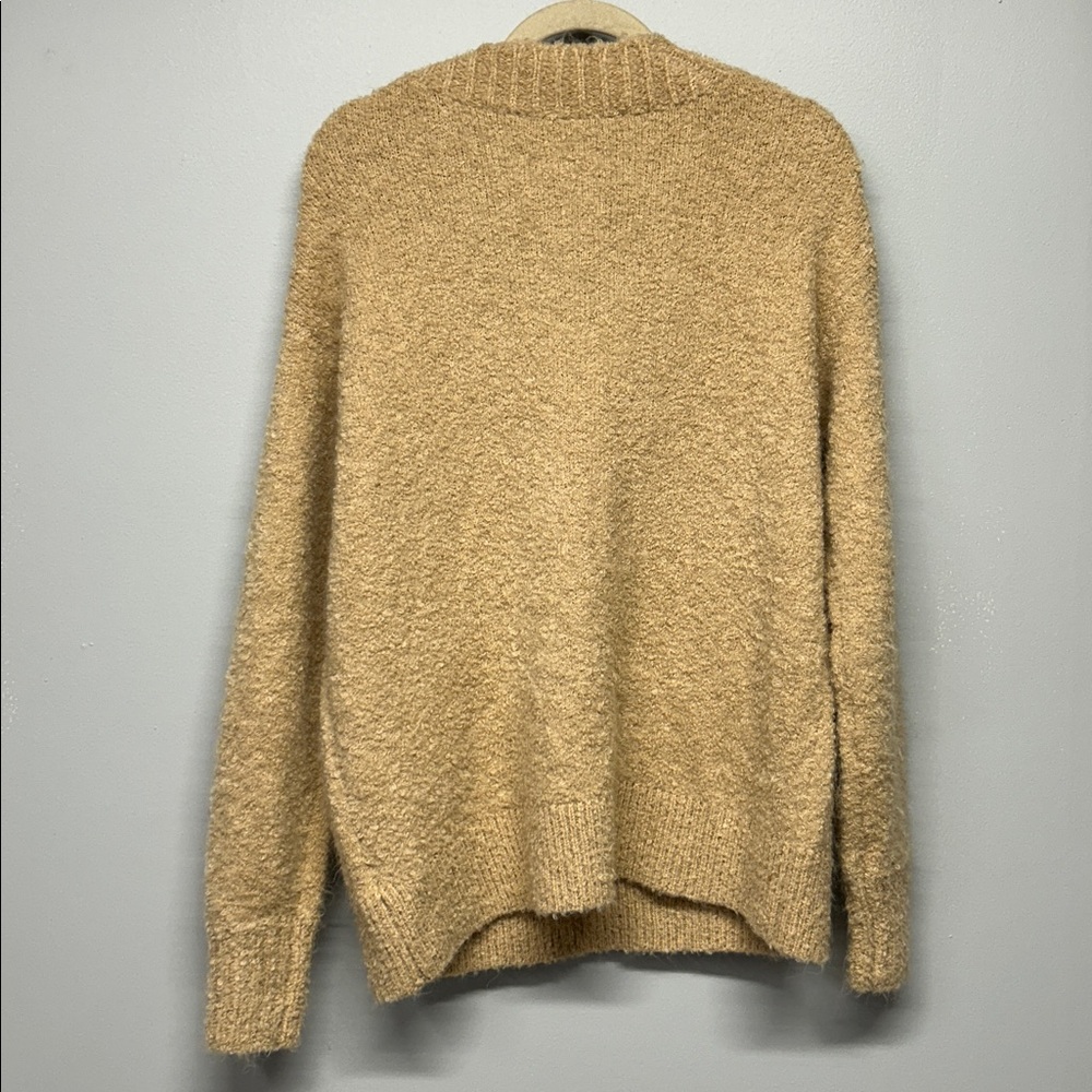 Aerie Teddy Boucle Cozy Oversized‎ V-Neck Sweater Tan Beige Neutral Size XS NWT - Picture 4 of 4